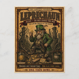Leprechaun, Vintage Circus Monster Briefkaart