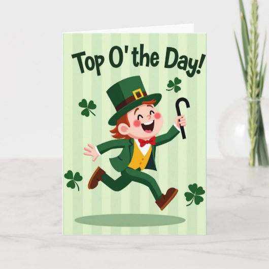 Leprechaun Vreugde Illustratiekaart Kaart (Voorkant)