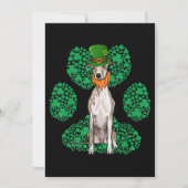Leprechaun Whippet St Patricks Day Shamrock Paw Feestdagenkaart (Voorkant)