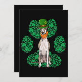 Leprechaun Whippet St Patricks Day Shamrock Paw Feestdagenkaart (Voorkant / Achterkant)