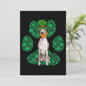 Leprechaun Whippet St Patricks Day Shamrock Paw Feestdagenkaart (Staand voorkant)