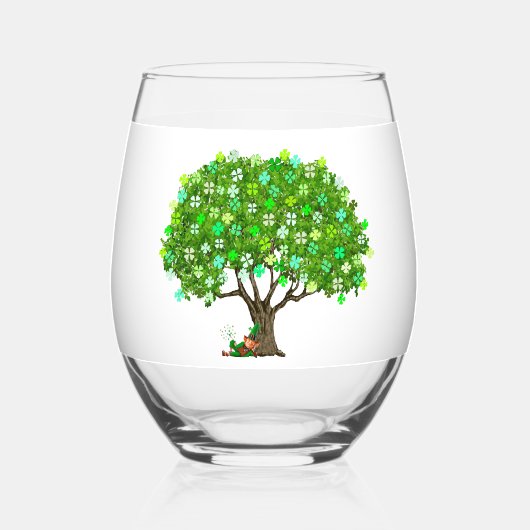 Leprechaun-wijnglas Wijnglas Zonder Voet (Achterkant)