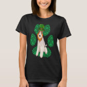 Leprechaun Wire Fox Terrier St Patricks Day Shamro T-shirt (Voorkant)