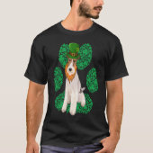 Leprechaun Wire Fox Terrier St Patricks Day Shamro T-shirt (Voorkant)