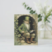 Leprechaun with Shamrocks Briefkaart (Staand voorkant)