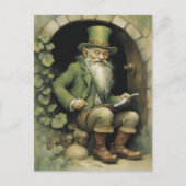 Leprechaun with Shamrocks Briefkaart (Voorkant)