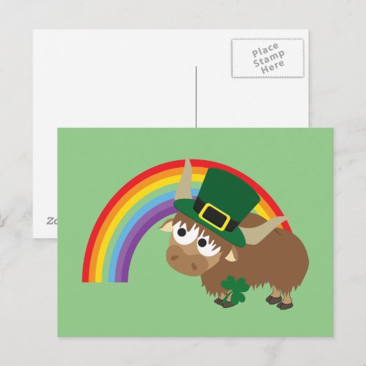 Leprechaun Yak Briefkaart (Voorkant / Achterkant)