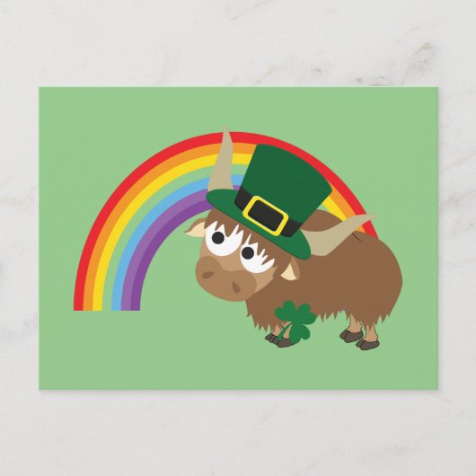 Leprechaun Yak Briefkaart (Voorkant)
