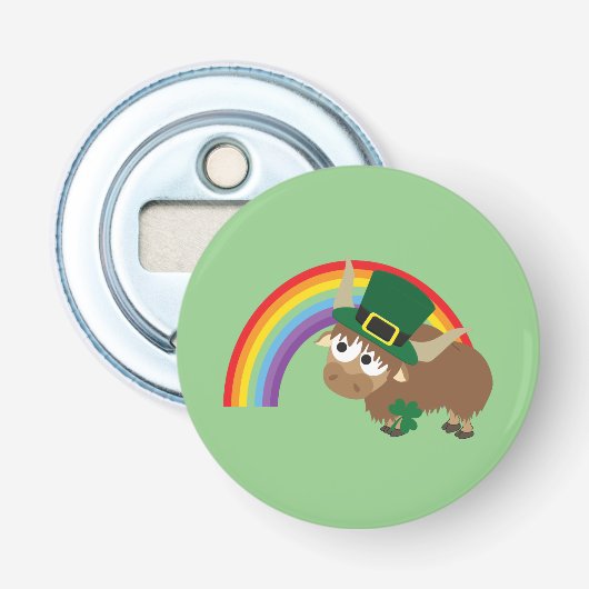 Leprechaun Yak Button Flesopener (Voorkant)