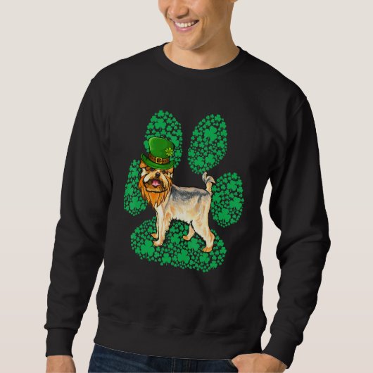 Leprechaun Yorkshire Terrier St Patricks Day Shamr Trui (Voorkant)