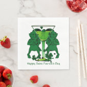 Leprechauns Cocktail Shamrocks St Patricks Day Servet (Insitu)