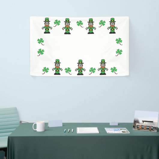 Leprechauns en Shamrocks Spandoek (Beurs)