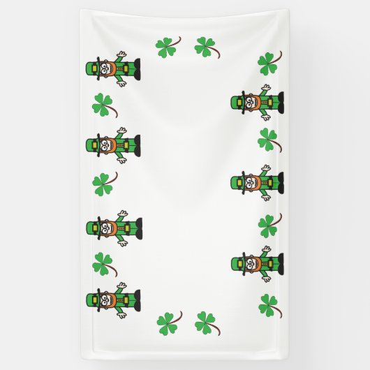 Leprechauns en Shamrocks Spandoek (Verticaal)