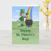 Leprechauns Happy St. Patrick's Day  Kaart (Gele Bloem)