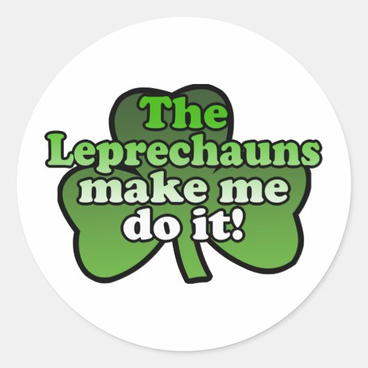 Leprechauns laten me het doen Sticker (Voorkant)