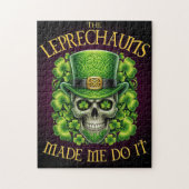 Leprechauns Made Me Do It Skull St Patrics Day Legpuzzel (Verticaal)