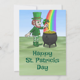 Leprechaun's pot of gold for St. Patrick's Day Feestdagenkaart