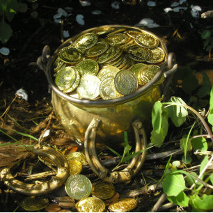 Leprechaun's potje goud! Button