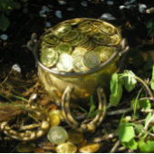 Leprechaun's potje goud! Button