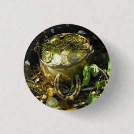 Leprechaun's potje goud! Button