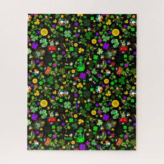 Leprechauns Shamrocks Gouden Munten Klavers Padden Legpuzzel (Verticaal)