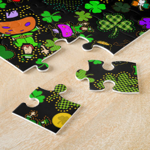 Leprechauns Shamrocks Gouden Munten Klavers Padden Legpuzzel