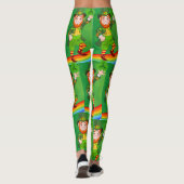 Leprechauns & Shamrocks St Patrick's Day Rainbow Leggings (Achterkant)