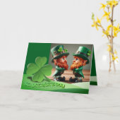 Leprechauns St Patrick's Day tekst HGCO1 Kaart (Gele Bloem)