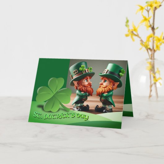 Leprechauns St Patrick's Day tekst HGCO1 Kaart (Gele Bloem)