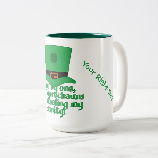 Leprechauns Stealing Sanity aangepaste mokken (Voorkant rechts)
