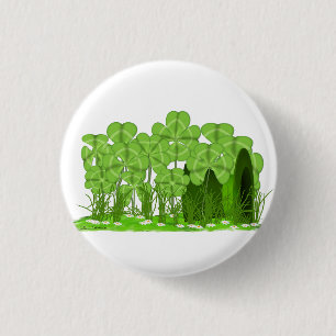 Leprechaun's Top Hat Lying in Field of Shamrocks Ronde Button 3,2 Cm