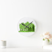 Leprechaun's Top Hat Lying in Field of Shamrocks Ronde Klok (Huis)