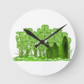 Leprechaun's Top Hat Lying in Field of Shamrocks Ronde Klok (Voorkant)