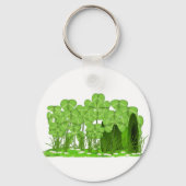 Leprechaun's Top Hat Lying in Field of Shamrocks Sleutelhanger (Voorkant)