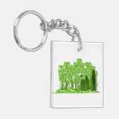 Leprechaun's Top Hat Lying in Field of Shamrocks Sleutelhanger (Voorkant Links)