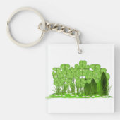 Leprechaun's Top Hat Lying in Field of Shamrocks Sleutelhanger (Voorkant)