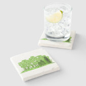 Leprechaun's Top Hat Lying in Field of Shamrocks Stenen Onderzetter (Zijkant)