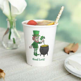 Leprechauns Veel Geluk Papieren Bekers