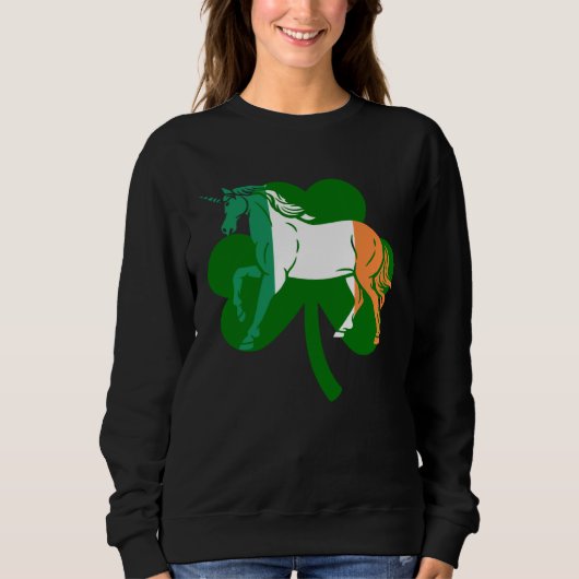 Lepricon Unicorn Horse Lucky Shamrock St Patricku2 Trui (Voorkant)