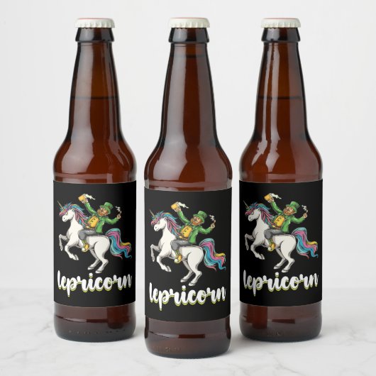 Lepricorn Leprechaun Eenhoorn St Patrick's Day Bier Etiket (Flessen)