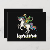 Lepricorn Leprechaun Eenhoorn St Patrick's Day Briefkaart (Voorkant / Achterkant)