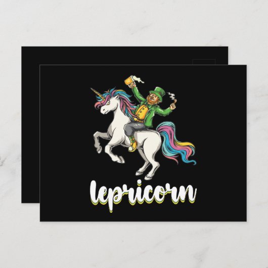 Lepricorn Leprechaun Eenhoorn St Patrick's Day Briefkaart (Voorkant / Achterkant)