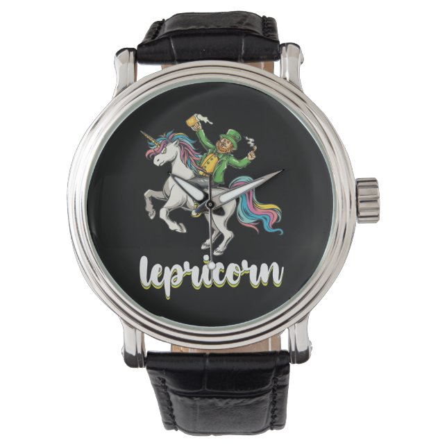 Lepricorn Leprechaun Eenhoorn St Patrick's Day Horloge (Voorkant)