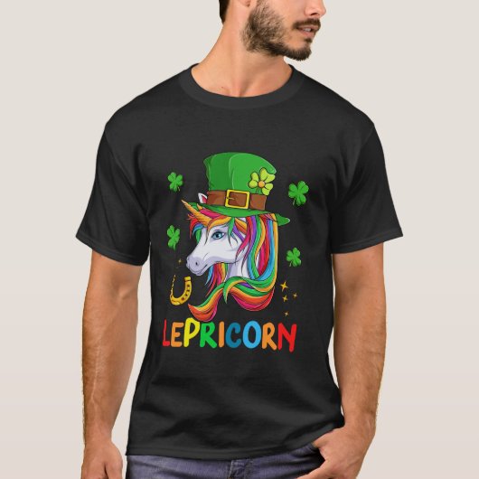 Lepricorn St Patrick's Day Shamrock Leaf Leprechau T-shirt (Voorkant)