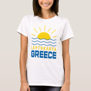 Leptokarya Griekenland zon en Zee golven vrouwen T-shirt