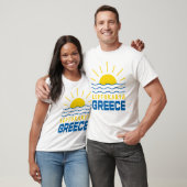 Leptokarya Griekenland zon en Zee Mannen wit T-shirt (Unisex)