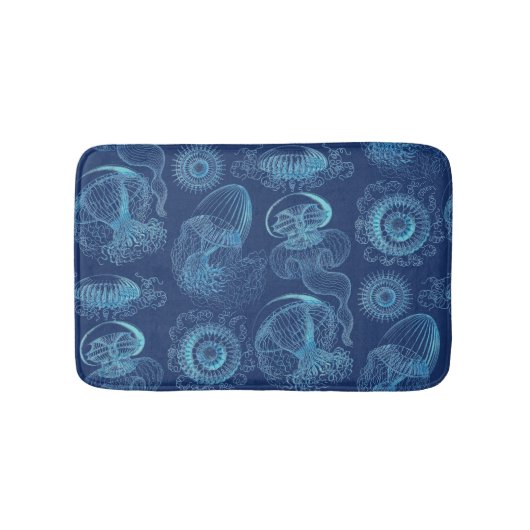 Leptomedusae van Ernst Haeckel (Donkerblauw) Badmat (Voorkant)
