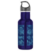 Leptomedusae van Ernst Haeckel (Donkerblauw) Waterfles (Achterkant)