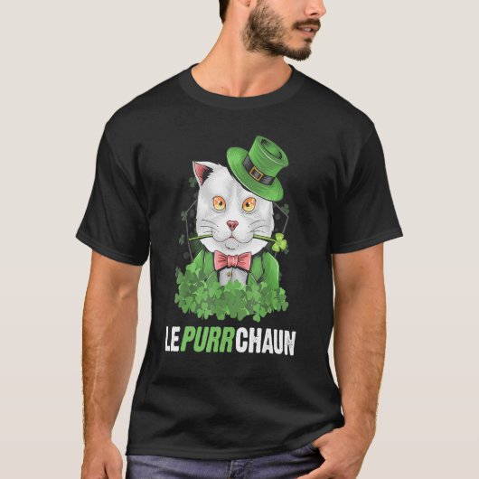 Lepurrchaun Leprechaun Cat Draag het Pet van St Pa T-shirt (Voorkant)