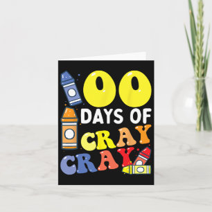 Leraar 100 dagen Cray Cray 100th Day of School Boy Kaart